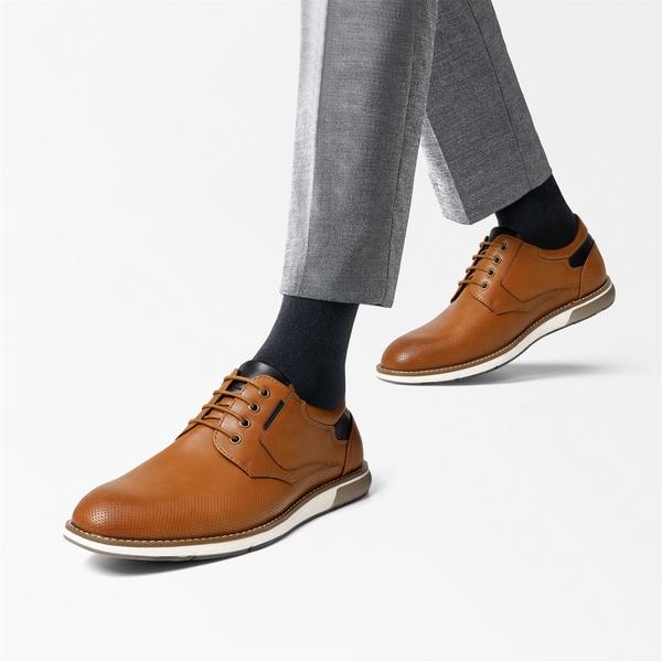Men's Modern Casual Oxford Shoes - BROWN - 7